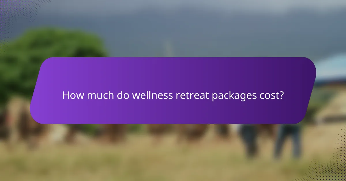 How much do wellness retreat packages cost?