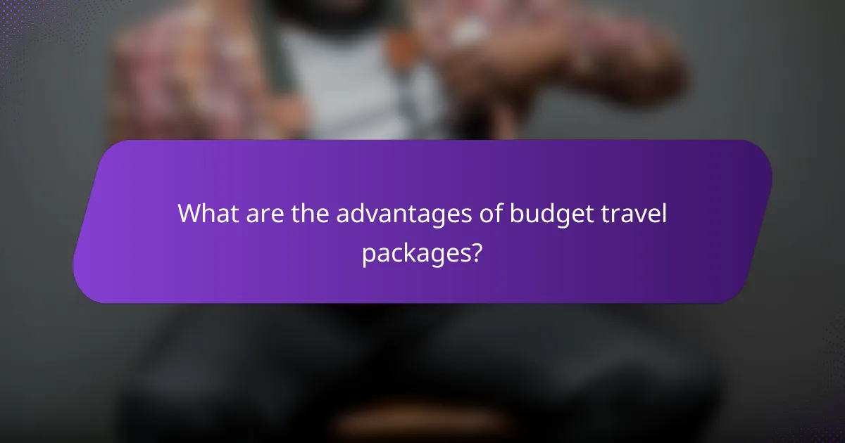 What are the advantages of budget travel packages?