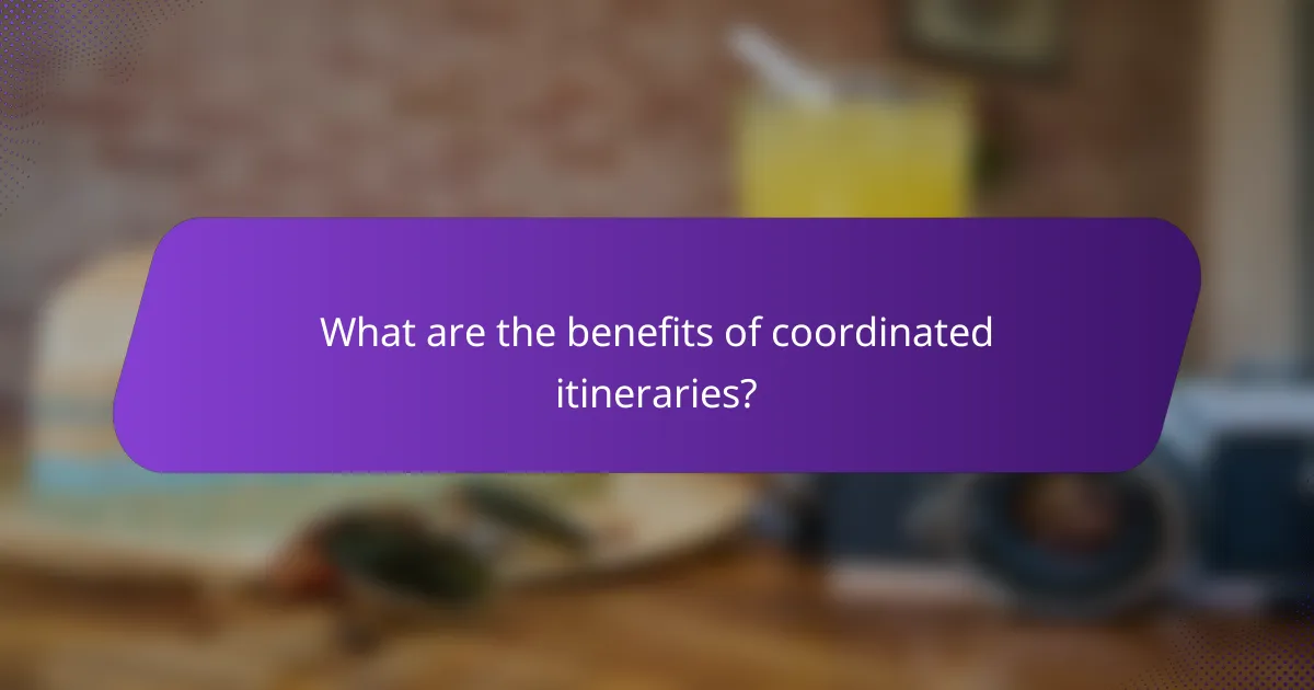 What are the benefits of coordinated itineraries?