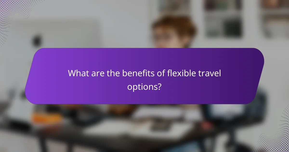 What are the benefits of flexible travel options?