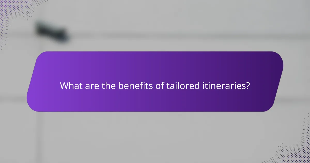 What are the benefits of tailored itineraries?