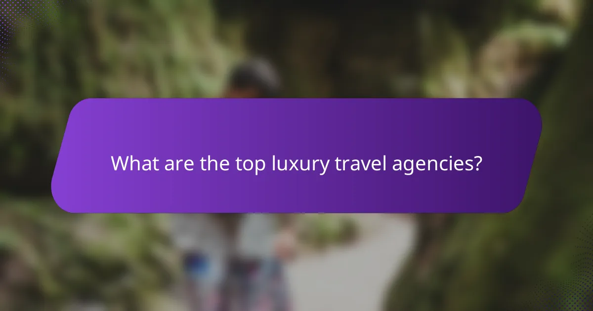 What are the top luxury travel agencies?