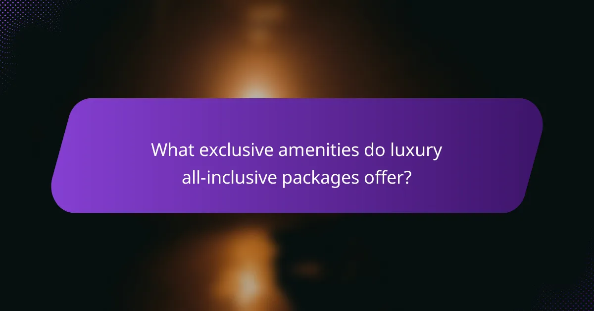What exclusive amenities do luxury all-inclusive packages offer?