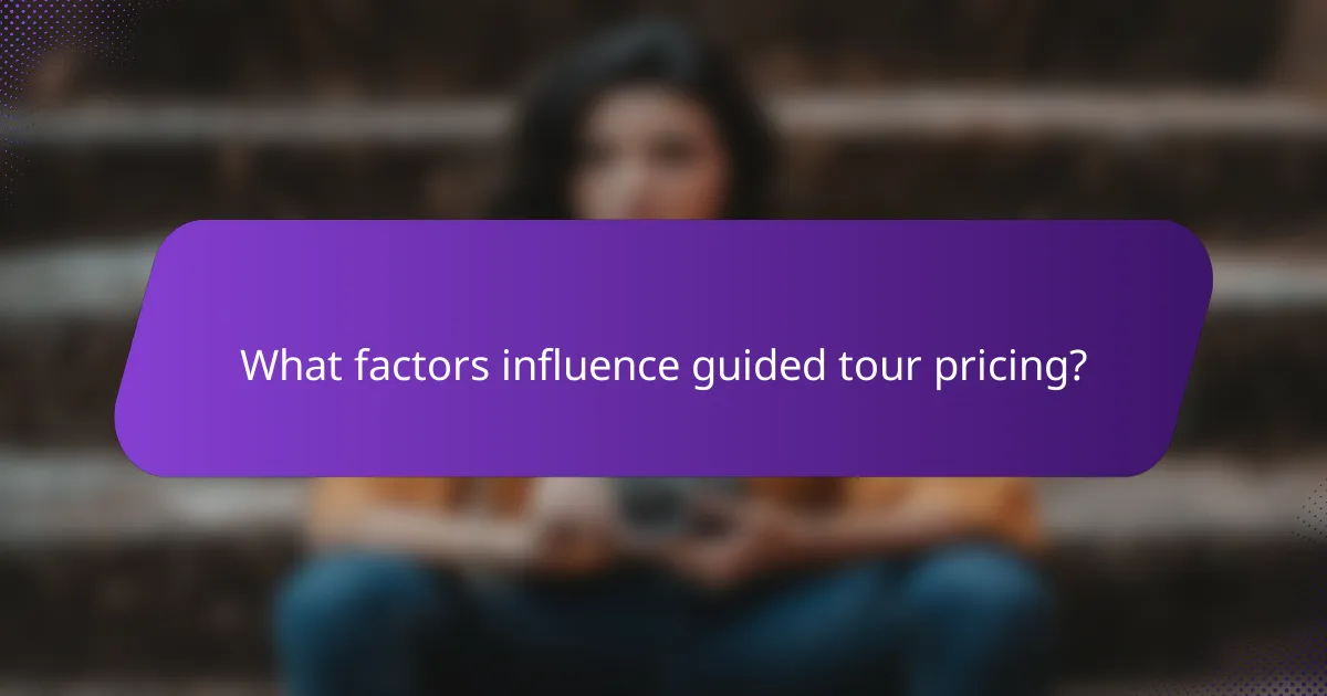 What factors influence guided tour pricing?